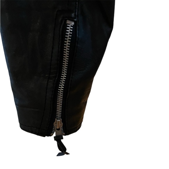 Wilsons Soft Leather Womens Cropped Moto Jacket Black Size M Biker Baddie - Picture 6 of 16